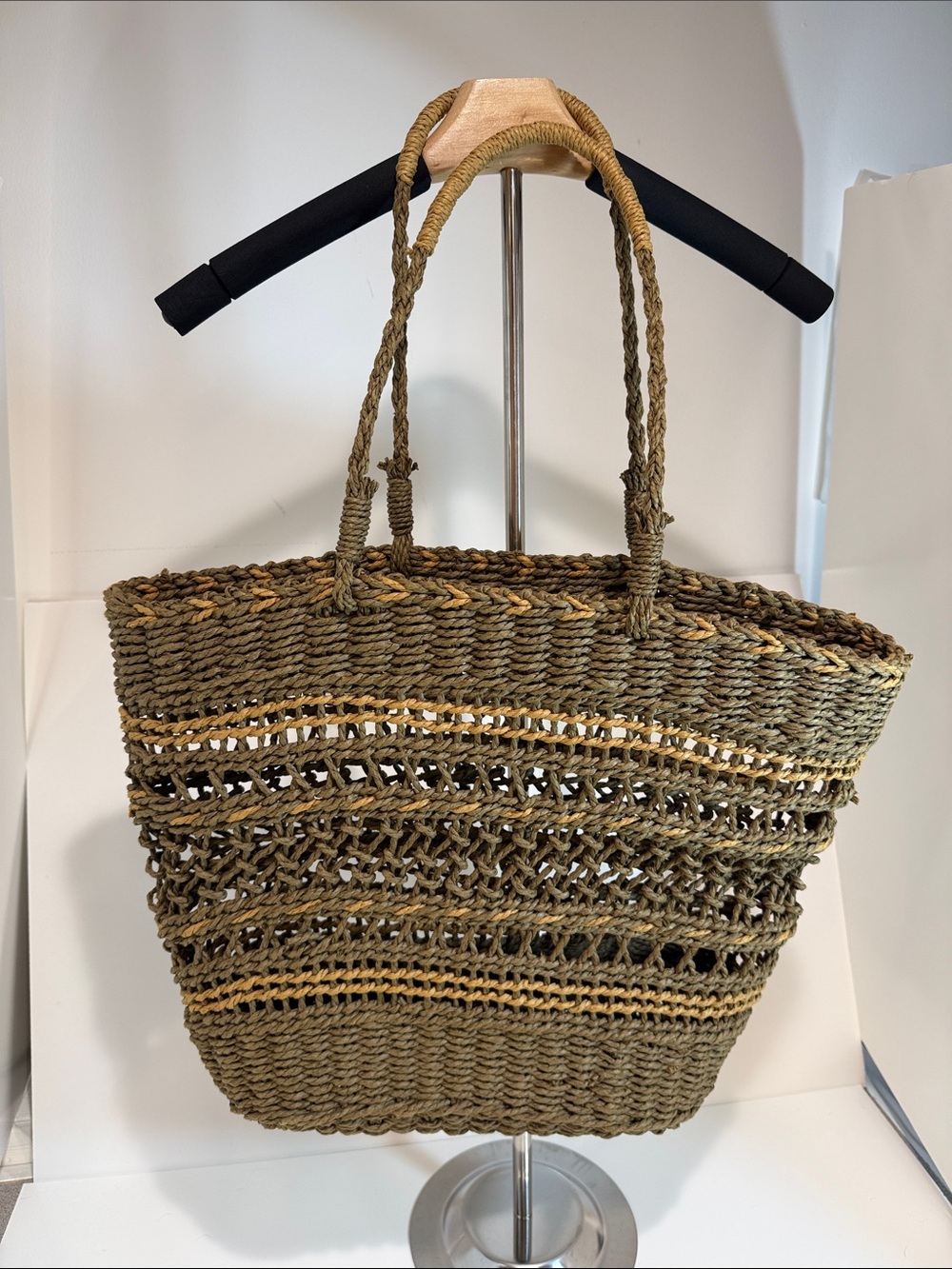 Woven Straw Tote Bag in  Brown - Casual Market or Beach Bag